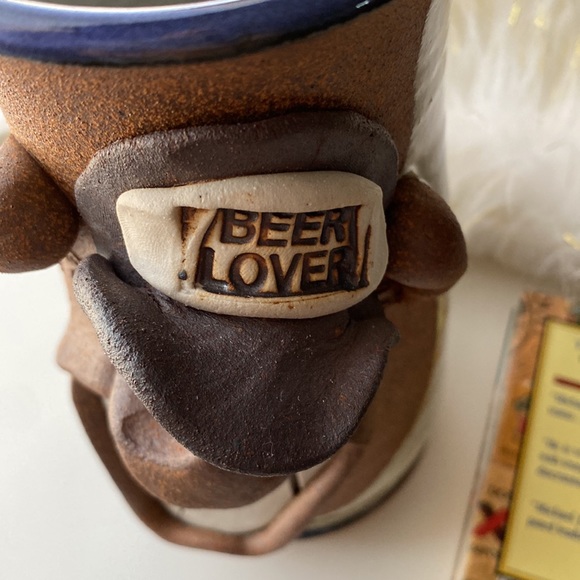 VINTAGE STONEWARE MAHON FACE MUG BEER LOVER FUNNY SIGNED HANDMADE Fathers Day - Picture 7 of 11